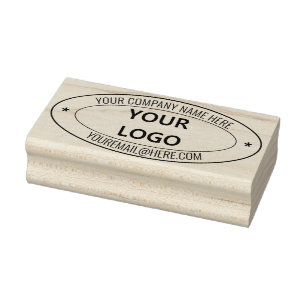 Custom Company Logo Name E-mail Oval Rubber Stamp