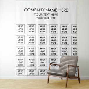 Custom Company Logo Name Photo Banner for Business Tapestry