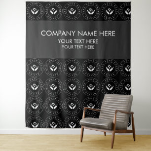 Custom Company Logo Name Photo Banner for Business Tapestry
