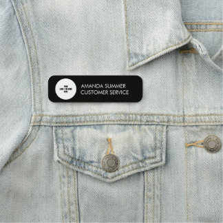 Custom Company Logo Name Stylish Black Modern Tag