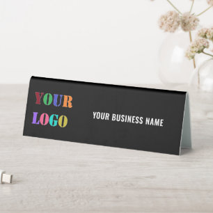 Custom Company Logo Name Table Tent Sign Template