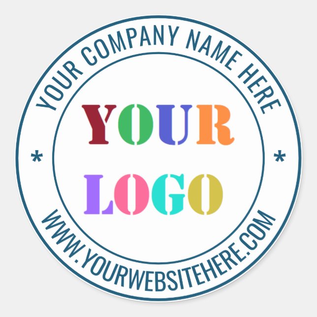 Custom Company Logo Name Text Stickers Template (Front)