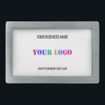 Custom Company Logo Name Website Belt Buckle<br><div class="desc">Custom Colours and Fonts - Design Your Own Personalised Belt Buckle with Your Company Logo Name Website or Custom Text Promotional Business or Modern Personal Belt Buckles / Gift - Add Your Logo - Image - Photo or QR Code / Name - Company / Website or E-mail or Phone -...</div>