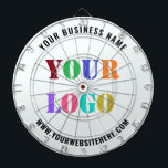 Custom Company Logo Name Website Dart Board<br><div class="desc">Custom Colours and Font - Dartboards with Your Logo and Text Promotional Business Personalised Dart Board / Gift - Add Your Logo / Image or Photo - QR Code / and Text / Information - Resize and move elements with Customisation tool. Choose colours / font / size ! Please use...</div>