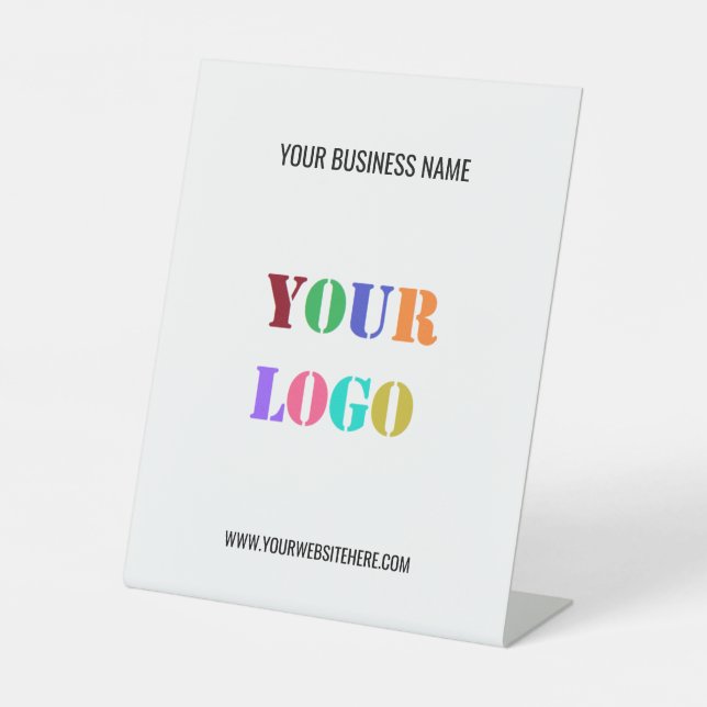 Custom Company Logo Name Website Pedestal Sign (Front)