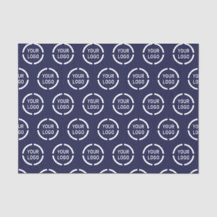 Custom company logo navy blue branded tissue paper