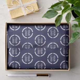 Custom company logo navy blue branded tissue paper