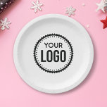 Custom Company Logo Paper Plate<br><div class="desc">Personalise a paper plate with this simple and minimalist Logo template,  and promote your company or business to increase leads and generate more sales. Add your Logo,  If you need help or matching items,  please contact me.</div>