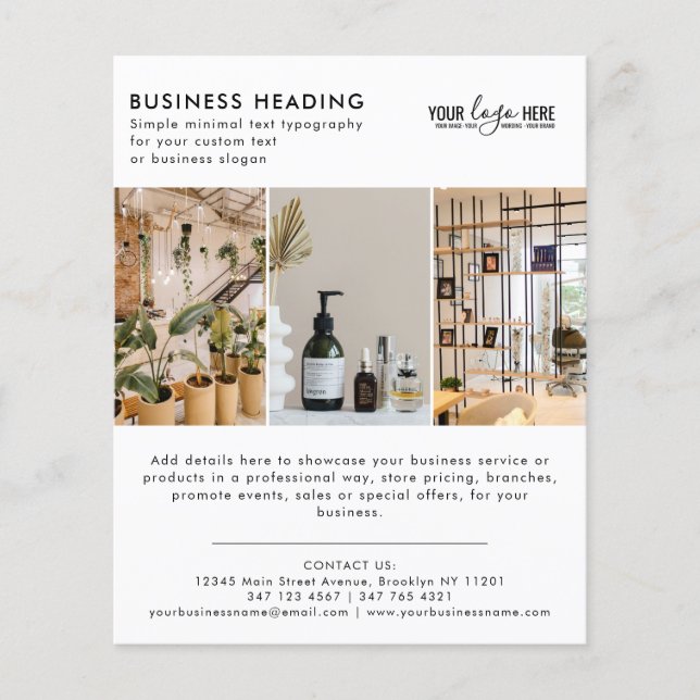 Custom Company Logo Photo Business Marketing Flyer (Front)