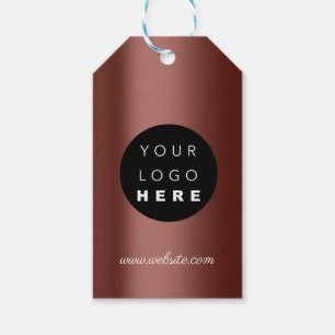 Custom Company Logo Product Description Brown Gift Tags