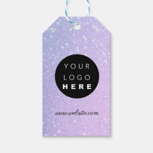 Custom Company Logo Product Description Purple Gift Tags