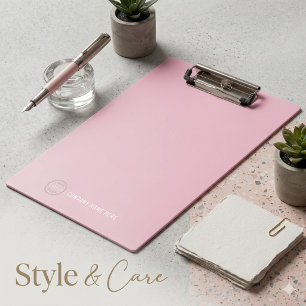 Custom Company Logo Professional Office Light Pink Clipboard