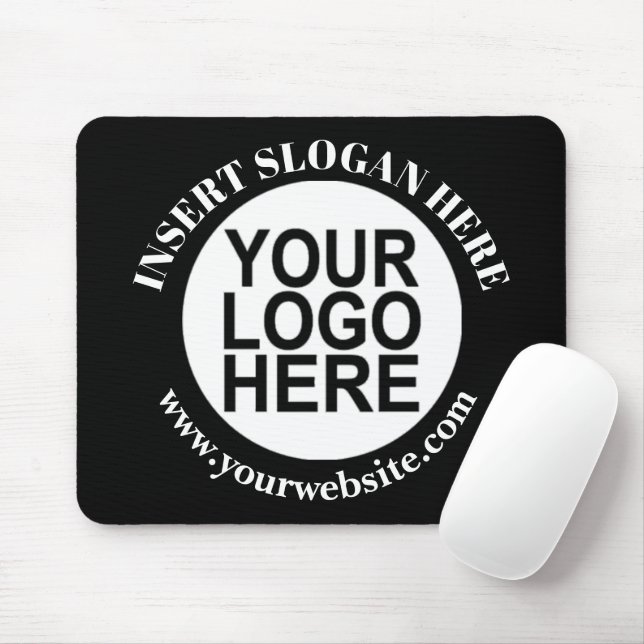 Custom Company Logo Promotional Black Mouse Pad (With Mouse)