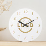 Custom Company Logo Promotional Branded Large Clock<br><div class="desc">Add your custom business corporate logo to create a unique wall clock. Makes a great promotional giveaway or corporate gift for customers,  vendors,  employees or other special people. Choose from different clock shapes and sizes. No minimum quantity,  no setup fees.</div>