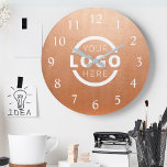 Custom Company Logo Promotional Branded Large Clock<br><div class="desc">Add your custom business corporate logo to create a unique wall clock. Makes a great promotional giveaway or corporate gift for customers,  vendors,  employees or other special people. Choose from different clock shapes and sizes. No minimum quantity,  no setup fees.</div>