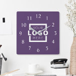 Custom Company Logo Promotional Branded Square Wall Clock<br><div class="desc">Add your custom business corporate logo to create a unique wall clock. Makes a great promotional giveaway or corporate gift for customers,  vendors,  employees or other special people. Choose from different clock shapes and sizes. No minimum quantity,  no setup fees.</div>