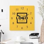 Custom Company Logo Promotional Branded Square Wall Clock<br><div class="desc">Add your custom business corporate logo to create a unique wall clock. Makes a great promotional giveaway or corporate gift for customers,  vendors,  employees or other special people. Choose from different clock shapes and sizes. No minimum quantity,  no setup fees.</div>