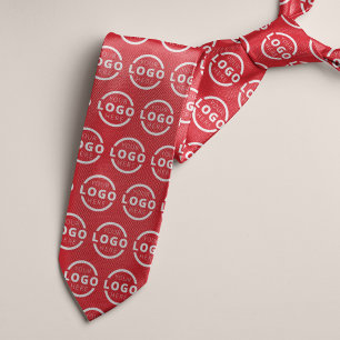 Custom Company Logo Promotional Business Red Tie