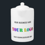 Custom Company Logo Promotional Business Teapot<br><div class="desc">Custom Colours and Fonts - Design Your Own Personalised Teapots with Your Company Logo and Text Promotional Business Teapot - Add Your Logo / Image - Photo or QR Code and Text / Information / more - Resize and move elements with Customisation tool. Choose / add your favourite background and...</div>