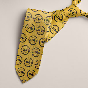Custom Company Logo Promotional Business Yellow Tie