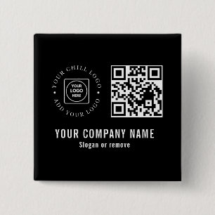 Custom Company Logo QR Code Minimalist Design 15 Cm Square Badge