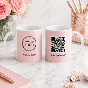 Custom Company Logo QR Code Mug Personalised