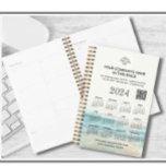 Custom Company Logo QR Code Planner Calendar<br><div class="desc">Easily personalise this planner/ calendar with your own company logo and business information. Additionally you can select a background colour to match your company's brand design. You also have the additional feature of the full year calendar right on the cover for easy reference. If you have specific design requests or...</div>