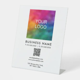 Custom Company Logo QR Code Promotional Vertical Pedestal Sign