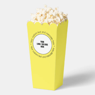 Custom Company Logo QR Code Text Popcorn Box