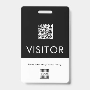 Custom Company Logo QR Code Visitor Badge ID Badge