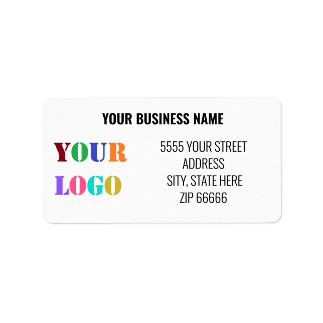 Custom Company Logo Return Address Labels Template (Front)