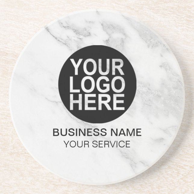 Custom Company Logo Round Sandstone Coaster (Front)