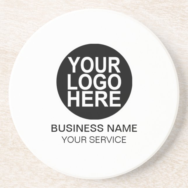 Custom Company Logo Round Sandstone Coaster (Front)