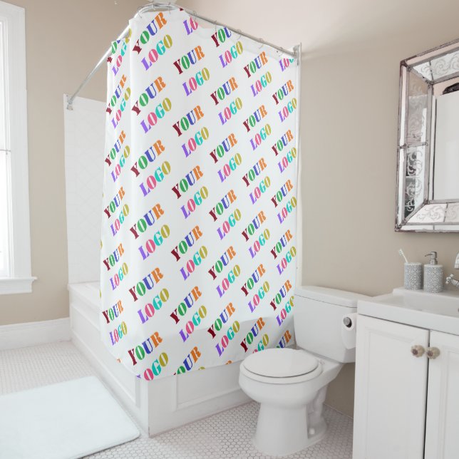 Custom Company Logo Shower Curtain - Choose Colour (In Situ)