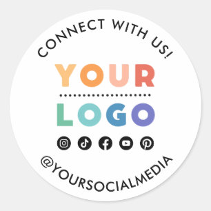 Custom Company Logo Social Media Business Classic Round Sticker