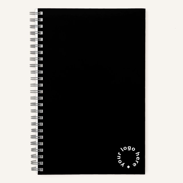 Custom Company Logo Swag | Classic Black Notebook (Front)