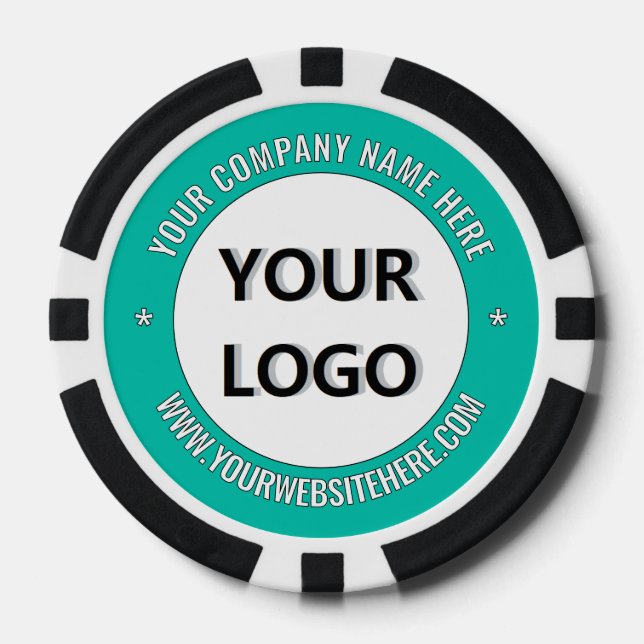 Custom Company Logo Text and Colours Poker Chips (Front)