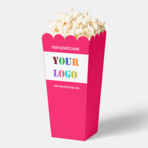 Custom Company Logo Text and Colours Popcorn Box