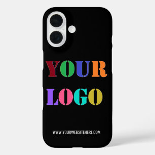 Custom Company Logo Text and Colours Your Business iPhone 16 Case