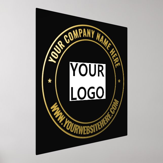 Custom Company Logo Text Black Gold Foil Prints (Laydown)