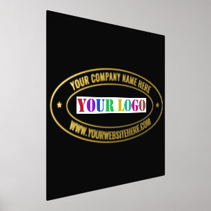 Custom Company Logo Text Black Gold Foil Prints
