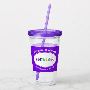 Custom Company Logo Text Business Acrylic Tumbler