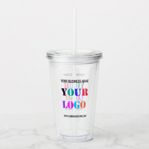 Custom Company Logo Text Business Acrylic Tumbler