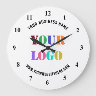 Custom Company Logo Text Business Clock Example