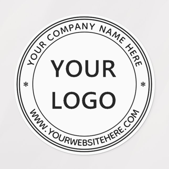 Custom Company Logo Text Business Labels Template (Design 1)