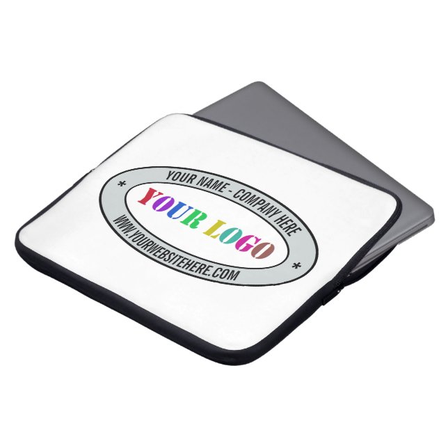 Custom Company Logo Text Business Laptop Sleeve (Front Top)