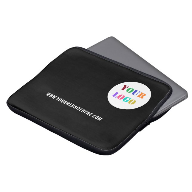 Custom Company Logo Text Business Laptop Sleeve (Front Top)