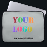 Custom Company Logo Text Business Laptop Sleeve<br><div class="desc">Custom Colours and Fonts Laptop Sleeves - Personalised Laptop Sleeves with Your Company Logo and Website or Custom Text Promotional Business Laptop Sleeve - Add Your Logo / Image or QR Code - Photo / and Website or Custom Text / Information - Resize and move elements with Customisation tool. Choose...</div>