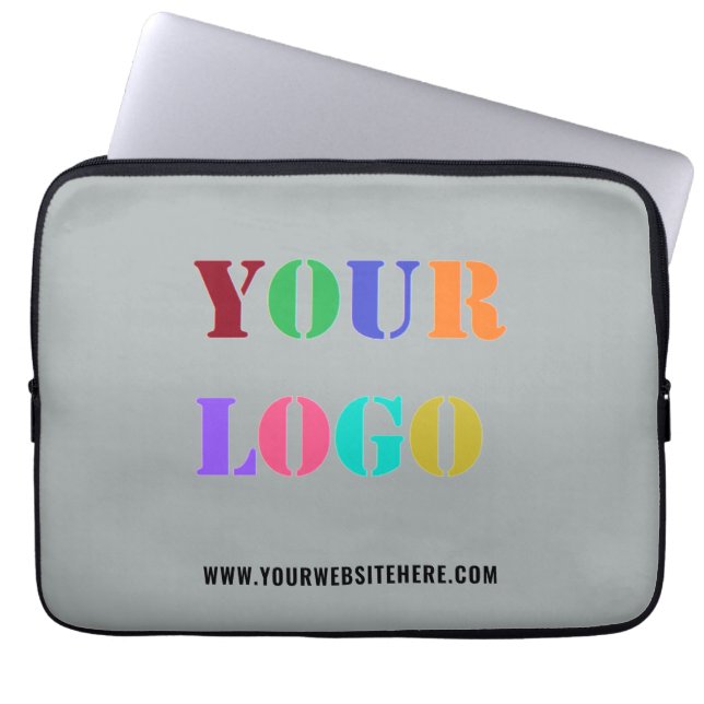 Custom Company Logo Text Business Laptop Sleeve (Front)