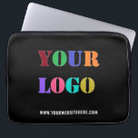 Custom Company Logo Text Business Laptop Sleeve<br><div class="desc">Custom Colours and Fonts - Laptop Sleeves with Your Company Logo Photo and Text Promotional Business Personalised Laptop Sleeve Gift - Add Your Logo / Image or QR Code - Photo / and Text / Information - Resize and move elements with customisation tool. Choose / add your favourite background and...</div>